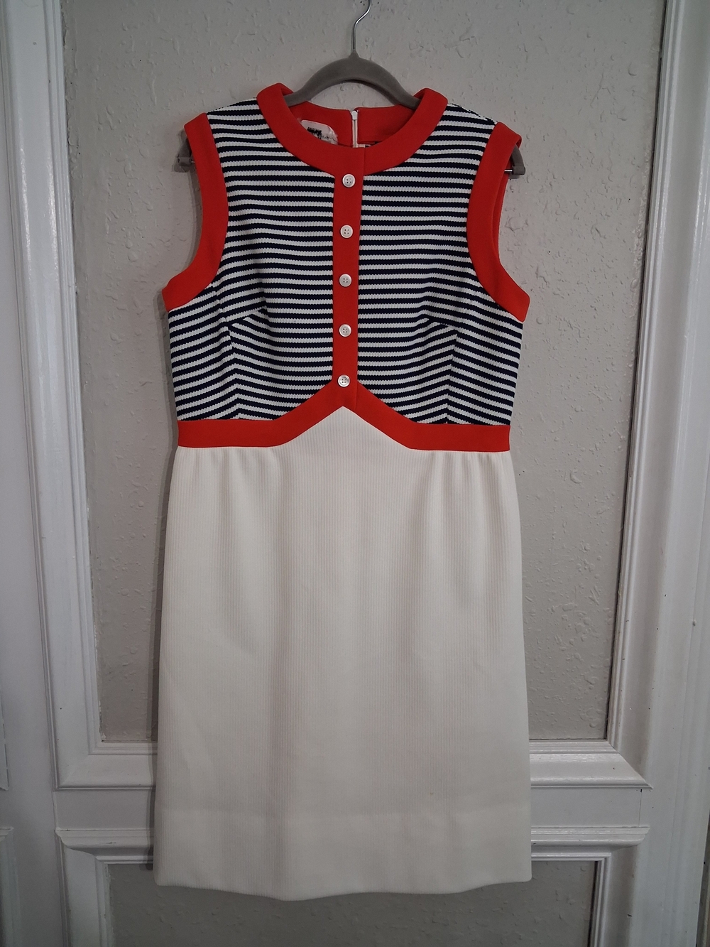 Vintage Alison Ayre Shift Mod Dress Knit Striped 60s Med